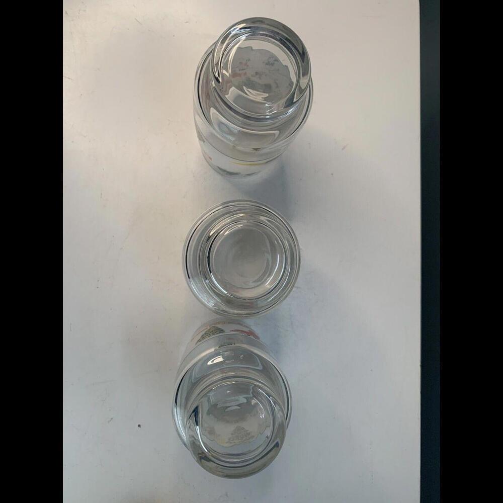 Sango Set of 3 Silent Night Christmas Glass Tumblers Joan Luntz 6” 16 oz Vintage - Picture 5 of 6